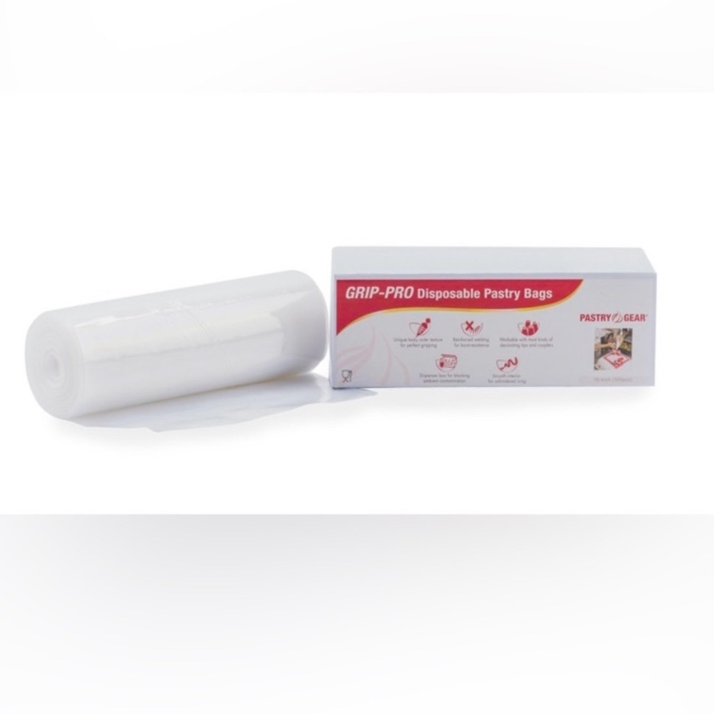 Grip-Pro NWT 12" 100 White Disposable Pastry Piping
Bags Textured Dispenser Box